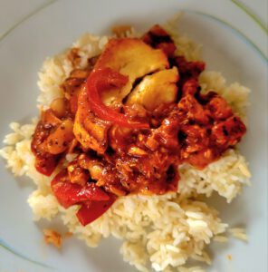 Tomaten Bohnen Auflauf mit Halloumi